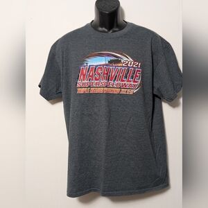 Men's Nascar Nashville Superspeedway Racing 2021 Moto Dark Gray Size Large